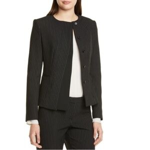 BOSS Jadela Pinstripe Ponte Suit Jacket